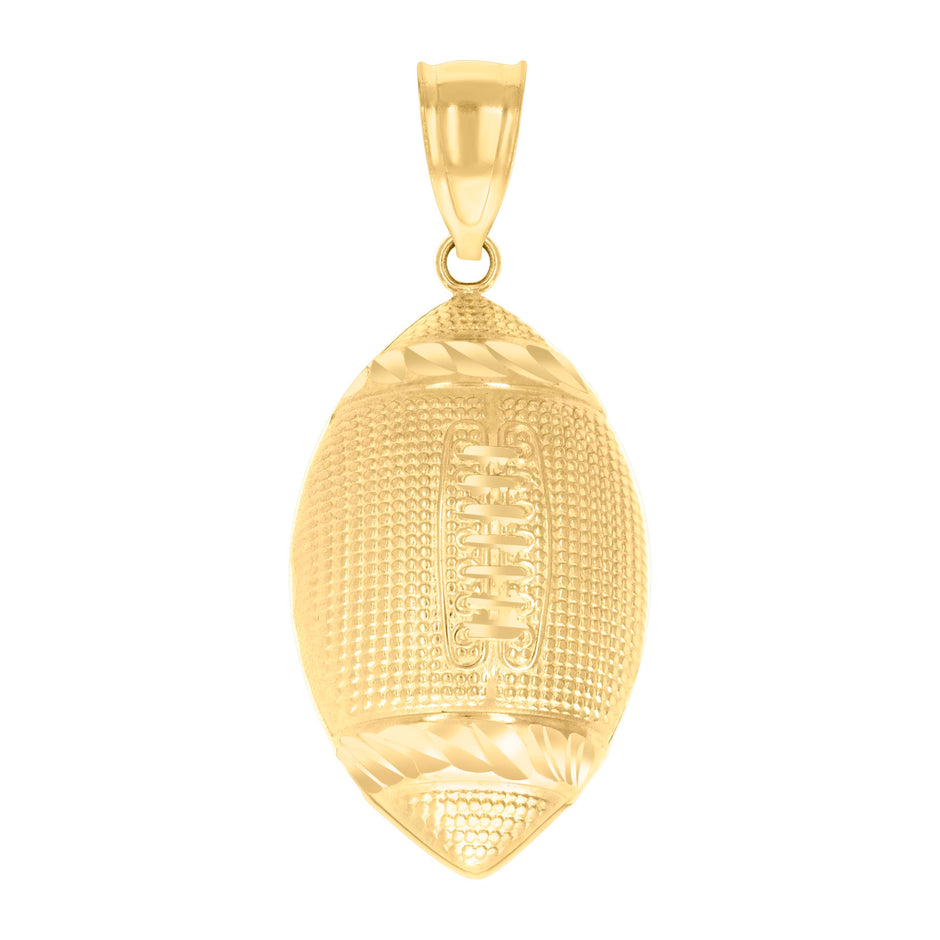10kt Yellow Gold Mens Football/Rugby Sports Charm Pendant