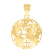 10kt Yellow Gold Mens World Map Charm Pendant