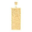 10kt Yellow Gold Mens 100 Dollar Bill Currency Charm Pendant