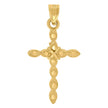 10kt Yellow Gold Mens Women Textured Cross Religious Charm Pendant