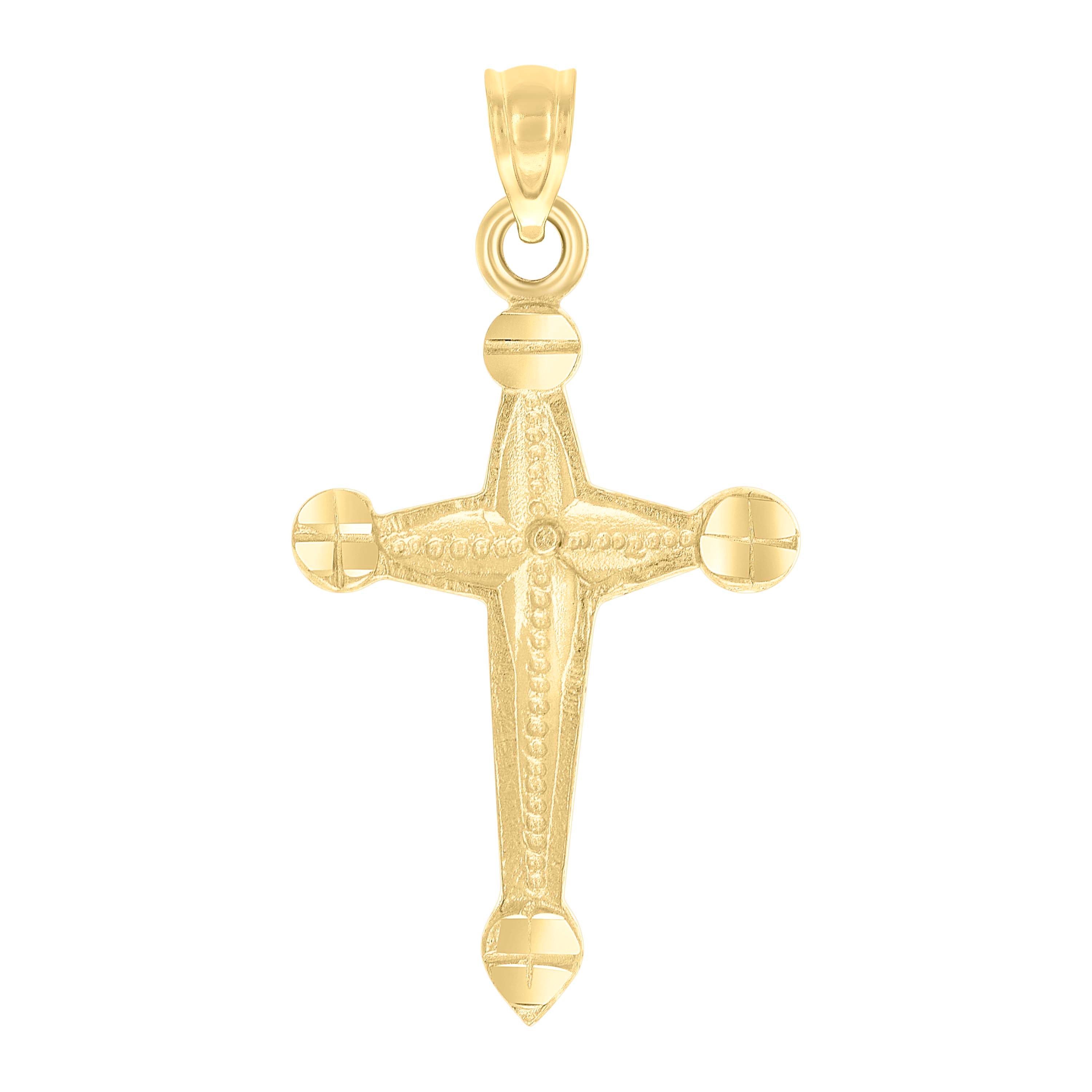 10kt Yellow Gold Womens Mens Unisex Cross Religious Charm Pendant