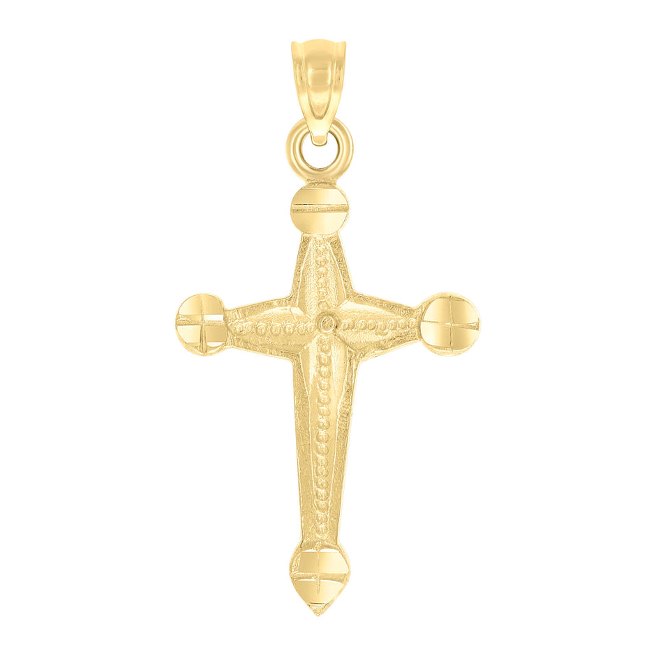 10kt Yellow Gold Womens Mens Unisex Cross Religious Charm Pendant