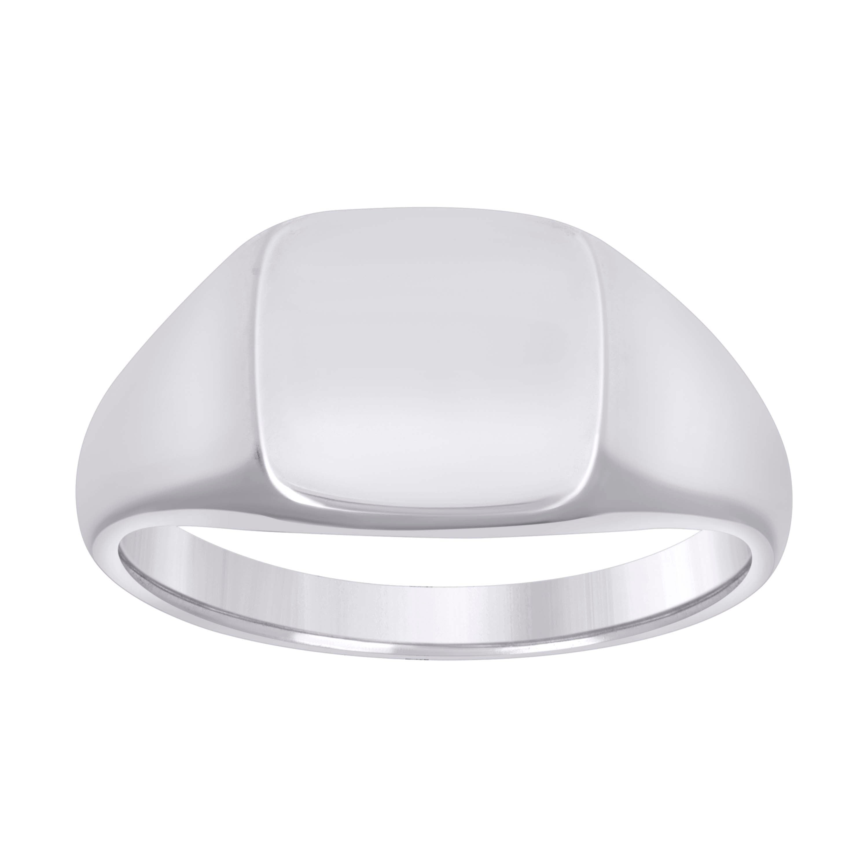 925 Sterling Silver Unisex Square Head Signet Ring Size 9 - SLV-130077