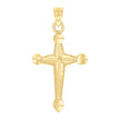 10kt Yellow Gold Womens Mens Unisex Cross Religious Charm Pendant