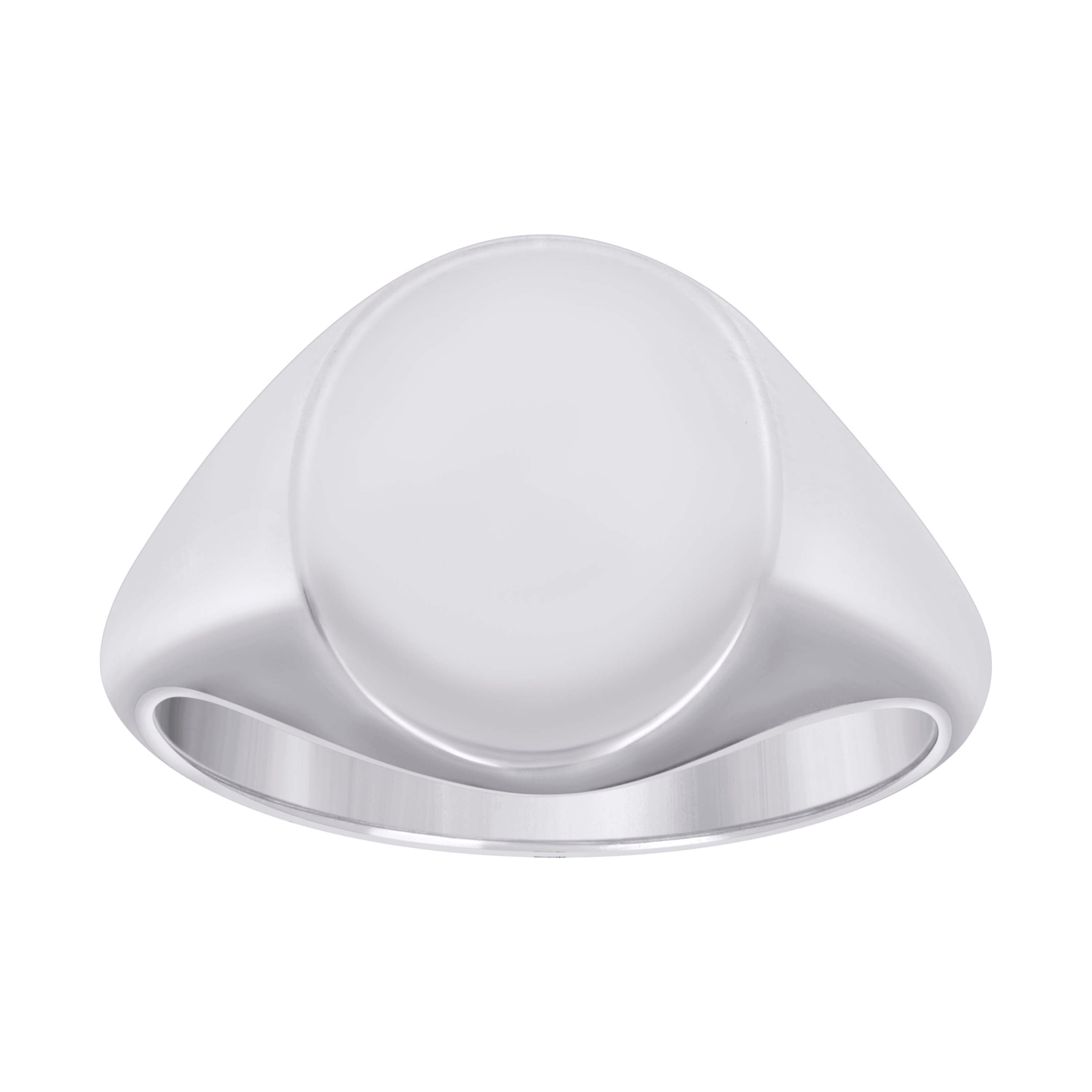 925 Sterling Silver Unisex Oval Head Signet Ring Size 9 - SLV-130082