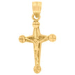 10kt Yellow Gold Womens Mens Unisex Jesus Crucifix Cross Religious Charm Pendant
