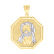 10kt Two-tone Gold Mens Jesus Religious Charm Pendant