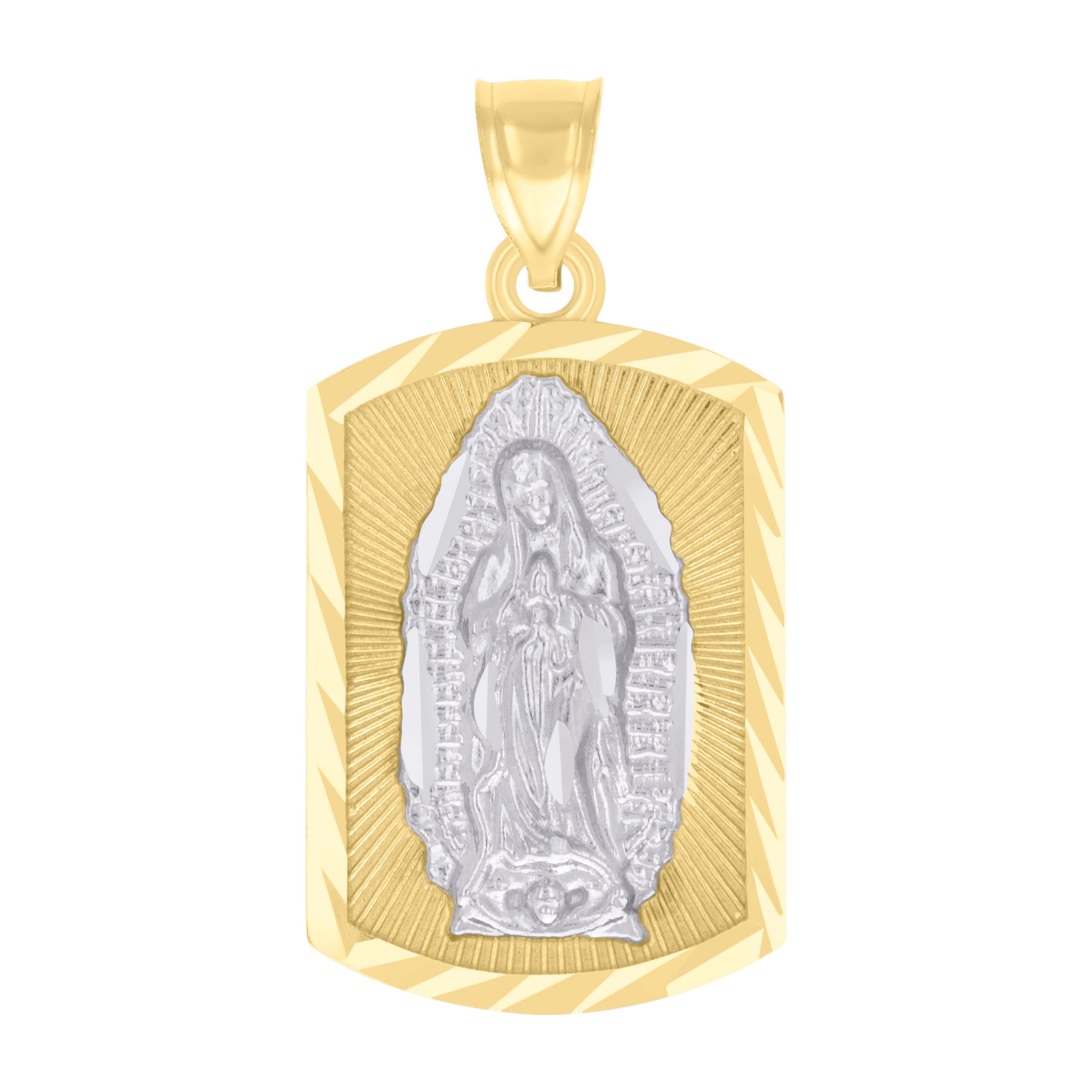 10kt Two-tone Gold Womens Guadalupe Religious Charm Pendant