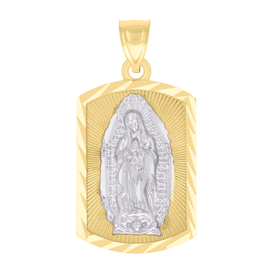 10kt Two-tone Gold Womens Guadalupe Religious Charm Pendant