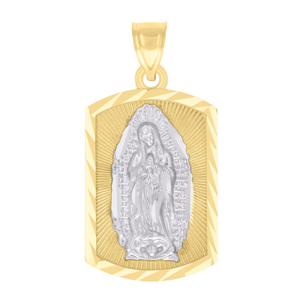 10kt Two-tone Gold Womens Guadalupe Religious Charm Pendant