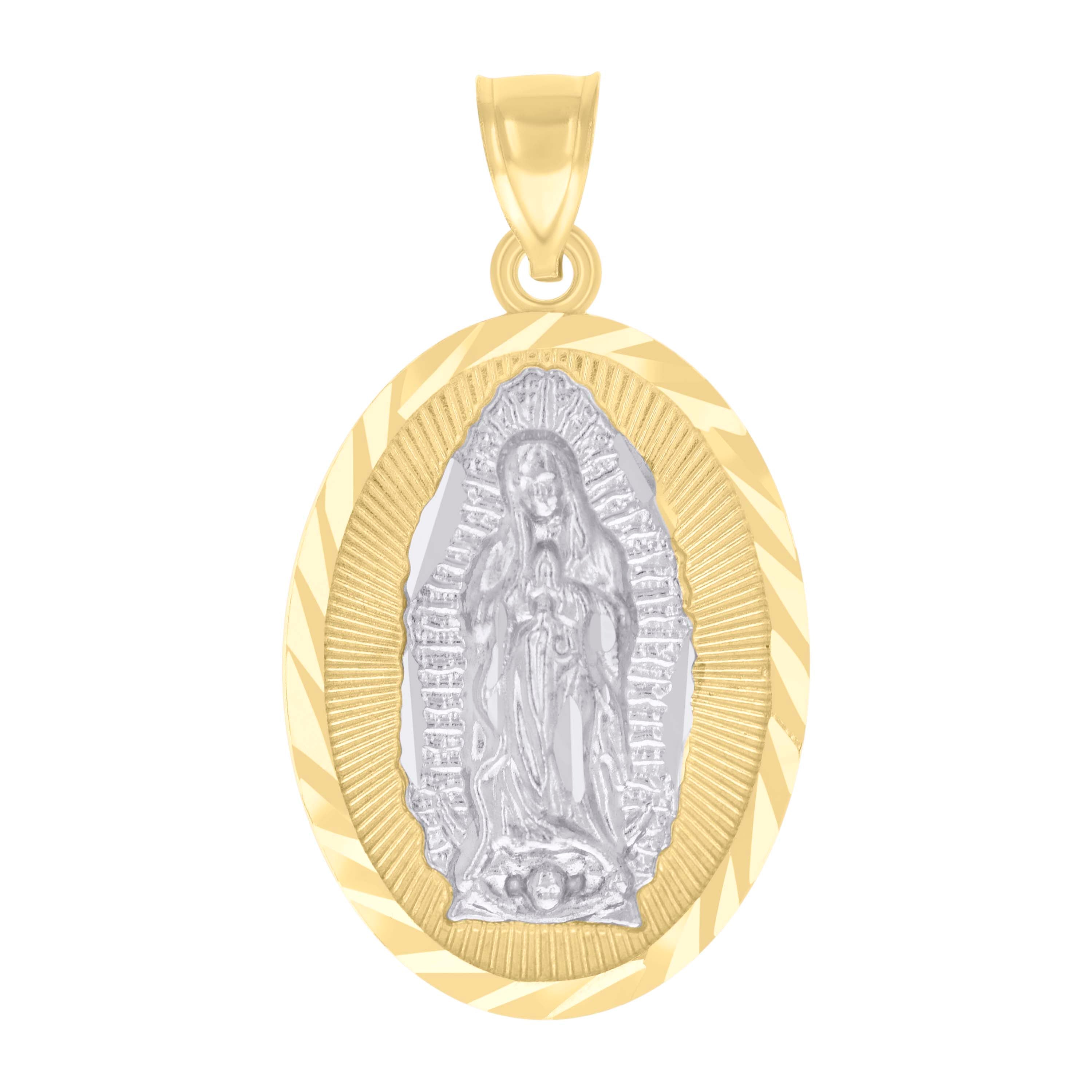 10kt Two-tone Gold Womens Guadalupe Religious Charm Pendant