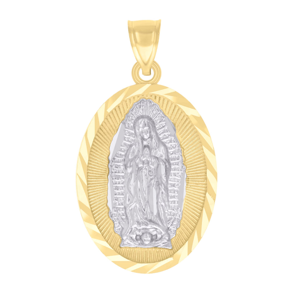 10kt Two-tone Gold Womens Guadalupe Religious Charm Pendant
