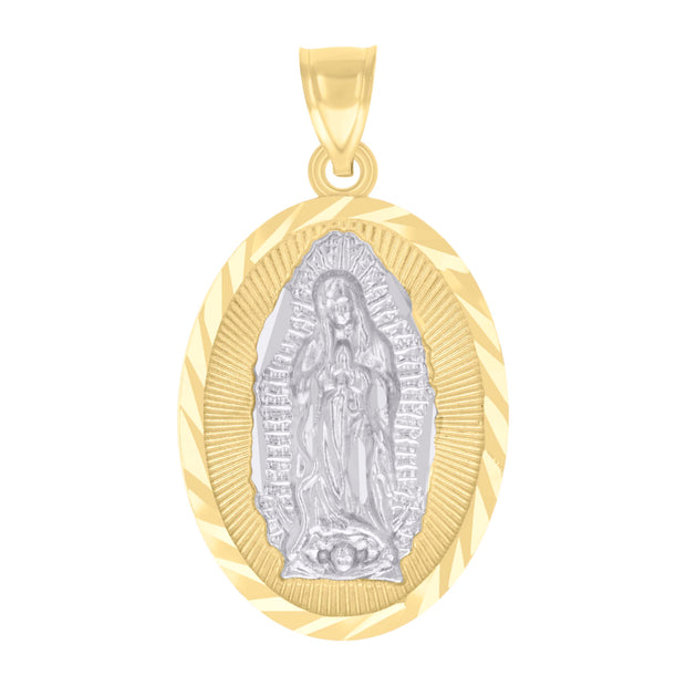 10kt Two-tone Gold Womens Guadalupe Religious Charm Pendant