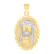 10kt Two-tone Gold Mens Jesus Religious Charm Pendant