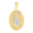 10kt Two-tone Gold Mens St. Jude Religious Charm Pendant