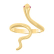10kt Yellow Gold Womens Purple Cubic-Zirconia Snake Reptiles Wildlife Ring