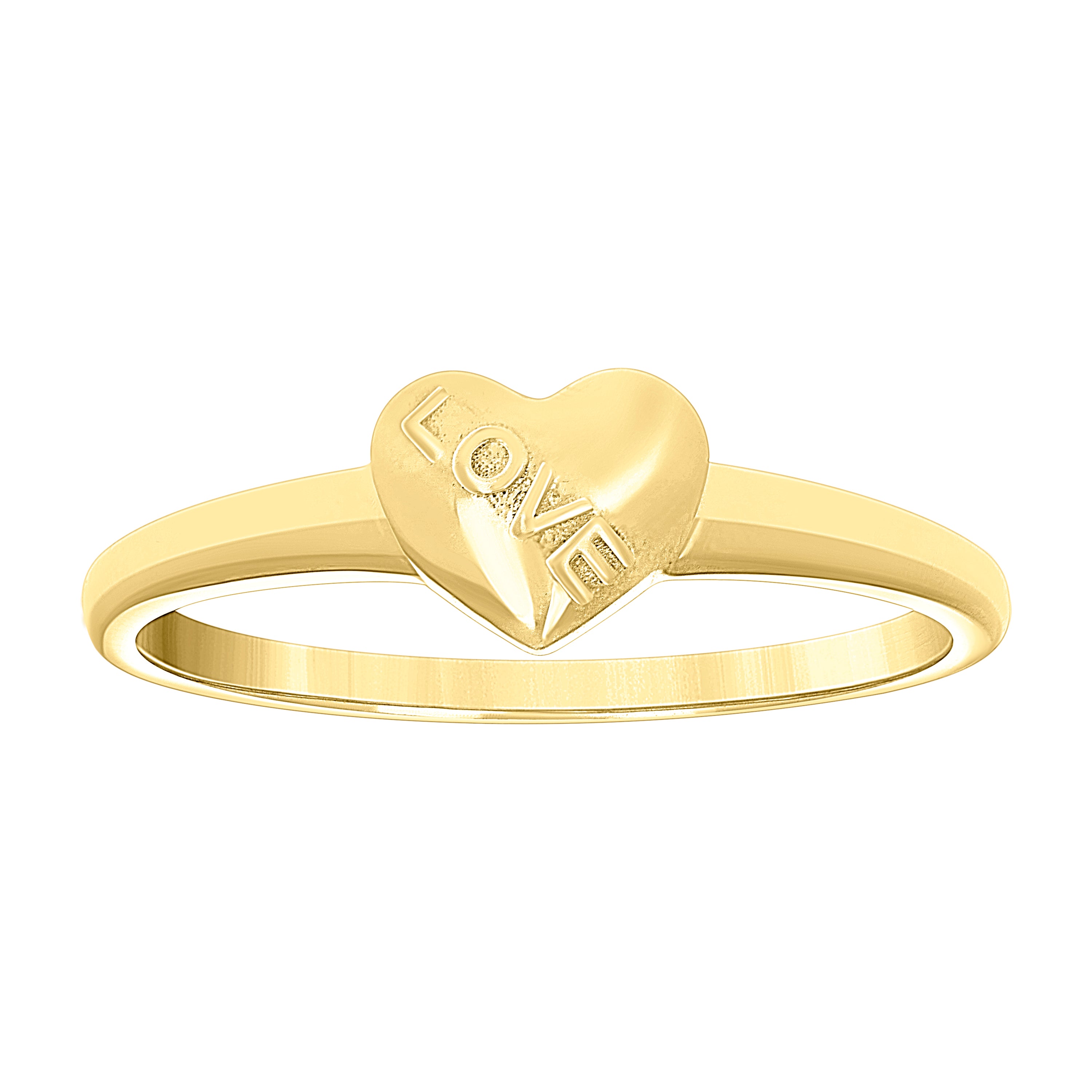 10kt Yellow Gold Womens Love Heart Ring 