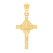 10kt Yellow Gold Womens Mens Unisex Jesus Crucifix Cross Religious Charm Pendant