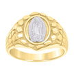 10kt Two-tone Gold Mens Guadalupe Religious Nugget Ring
