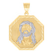 14kt Two-tone Gold Mens Jesus Religious Charm Pendant