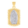 14kt Two-tone Gold Mens Guadalupe Religious Charm Pendant