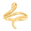 14kt Yellow Gold Womens Purple Cubic-Zirconia Snake Reptile Wildlife Ring 