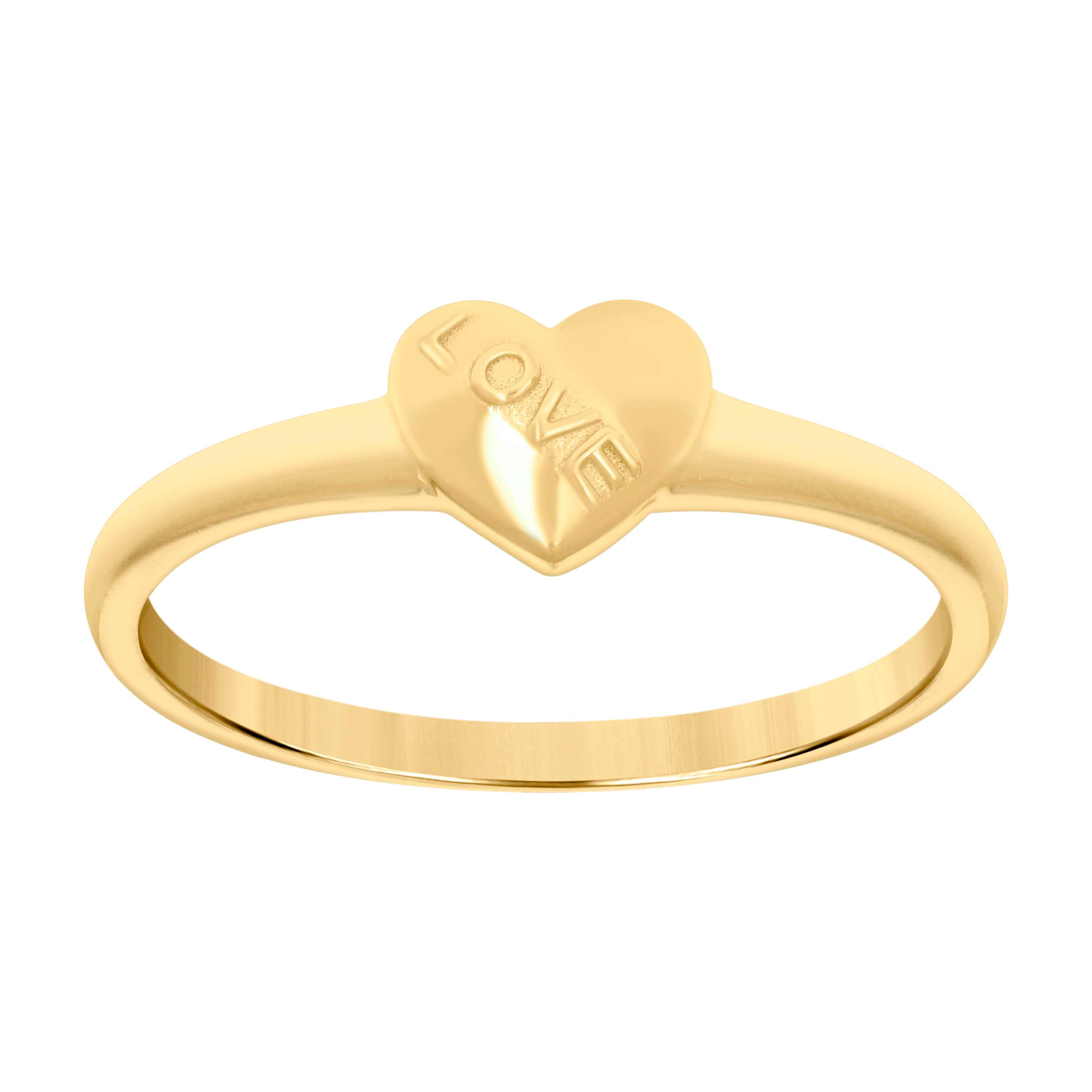 14kt Yellow Gold Womens Love Heart Ring 