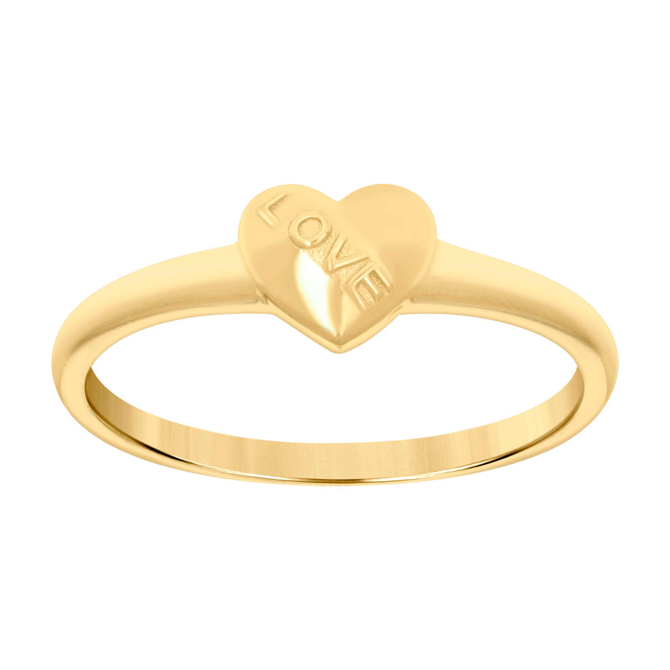 14kt Yellow Gold Womens Love Heart Ring 