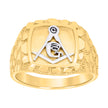 14kt Yellow Gold Mens Masonic Symbol Textured Religious Ring 