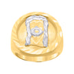 14kt Two-tone Gold Mens Jesus Religious Ring