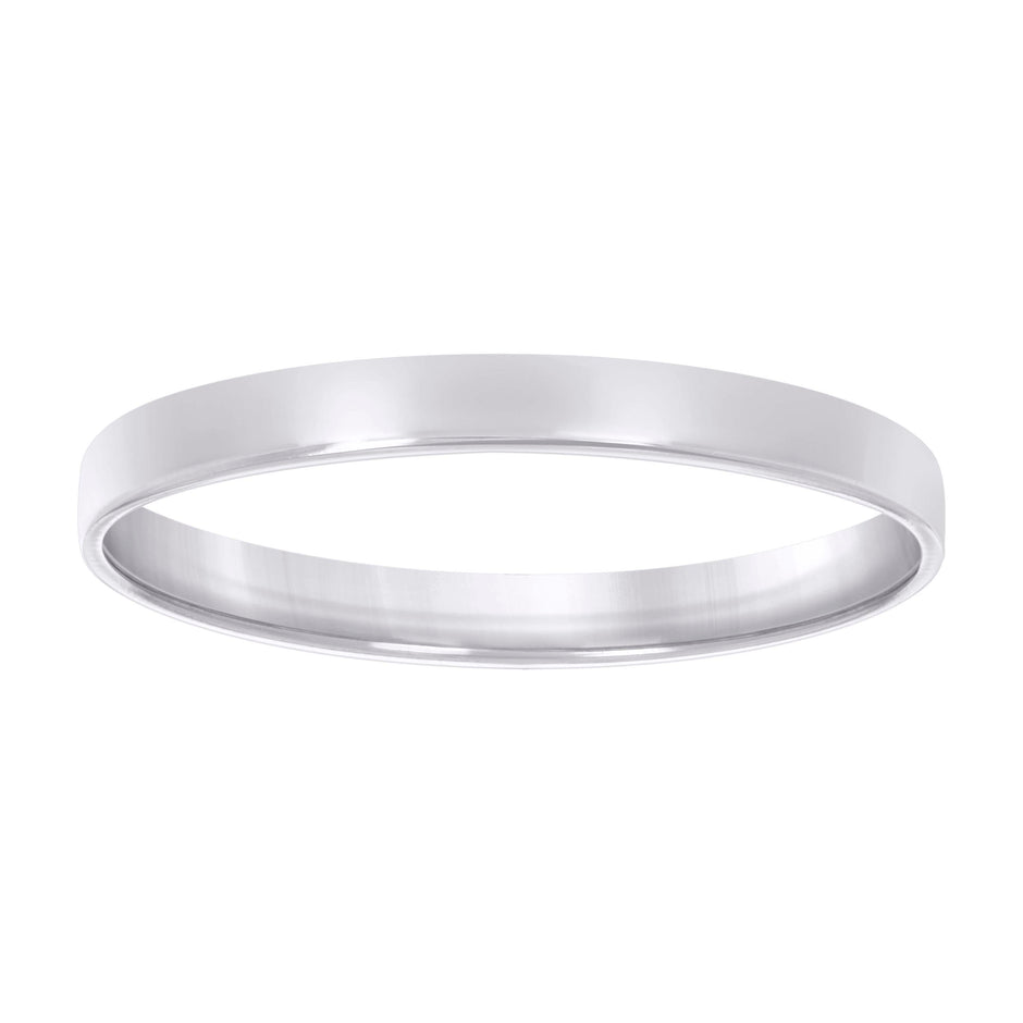 925 Sterling Silver Unisex 3mm Comfort Fit Flat Wedding Band Ring Size 5