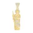 10kt Yellow Gold Mens Cubic-Zirconia St. Jude Religious Charm Pendant