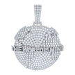925 Sterling Silver Mens Cubic-Zirconia The World Is Mine Globe Charm Pendant