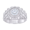 925 Sterling Silver Mens Cubic-Zirconia Nugget Fashion Ring Size 8 - SLV-130241