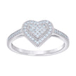925 Sterling Silver Womens Cubic-Zirconia Heart Ring Size 7 - SLV-130264