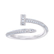 925 Sterling Silver Womens Cubic-Zirconia Nail Fashion Ring Size 6