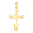 10kt Yellow Gold Mens Women Diamond-Cut Cross Religious Charm Pendant