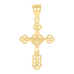 10kt Yellow Gold Womens Crucifix Cross Religious Charm Pendant