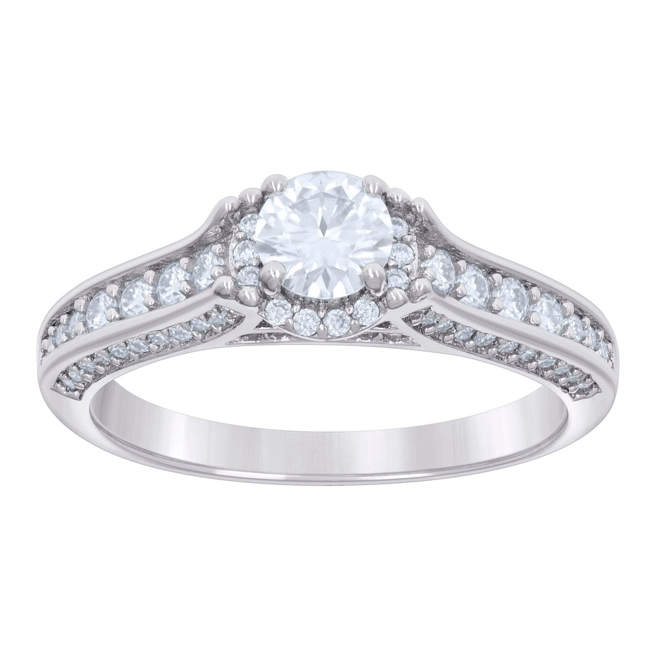 925 Sterling Silver Womens 1.39ct Moissanite Engagement Ring Size 6