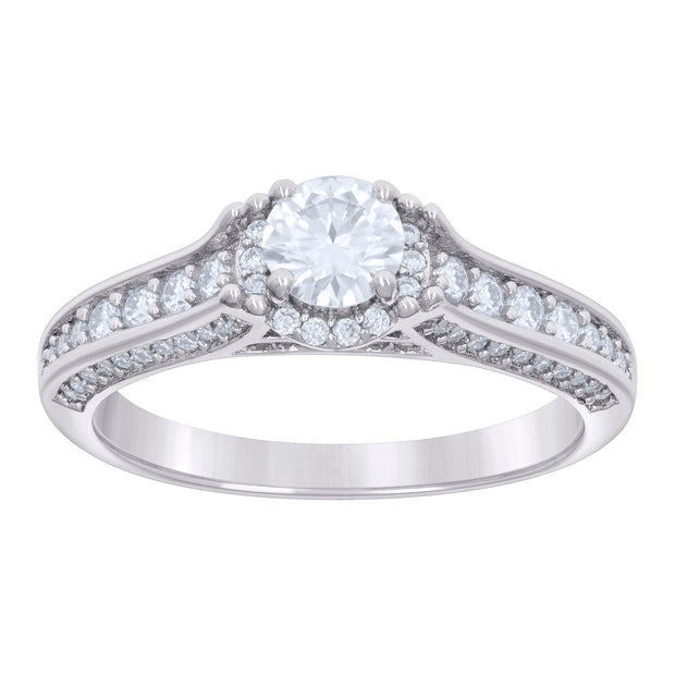 925 Sterling Silver Womens 1.39ct Moissanite Engagement Ring Size 8 - SLV-130304