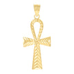 10kt Yellow Gold Womens Egyptian Ankh Cross Religious Charm Pendant