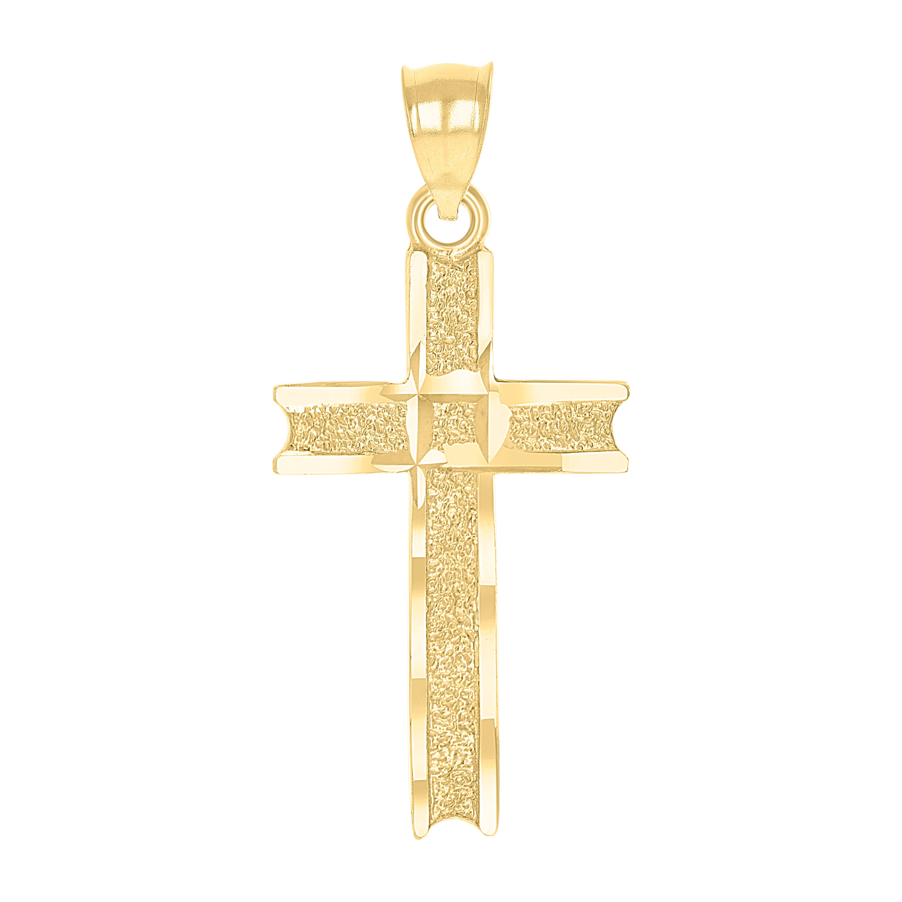 10kt Yellow Gold Womens Mens Unisex Cross Religious Charm Pendant