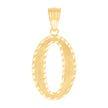 10Kt Yellow Gold Unisex Number 0 Nugget Charm Pendant