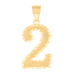 10Kt Yellow Gold Unisex Number 2 Nugget Charm Pendant