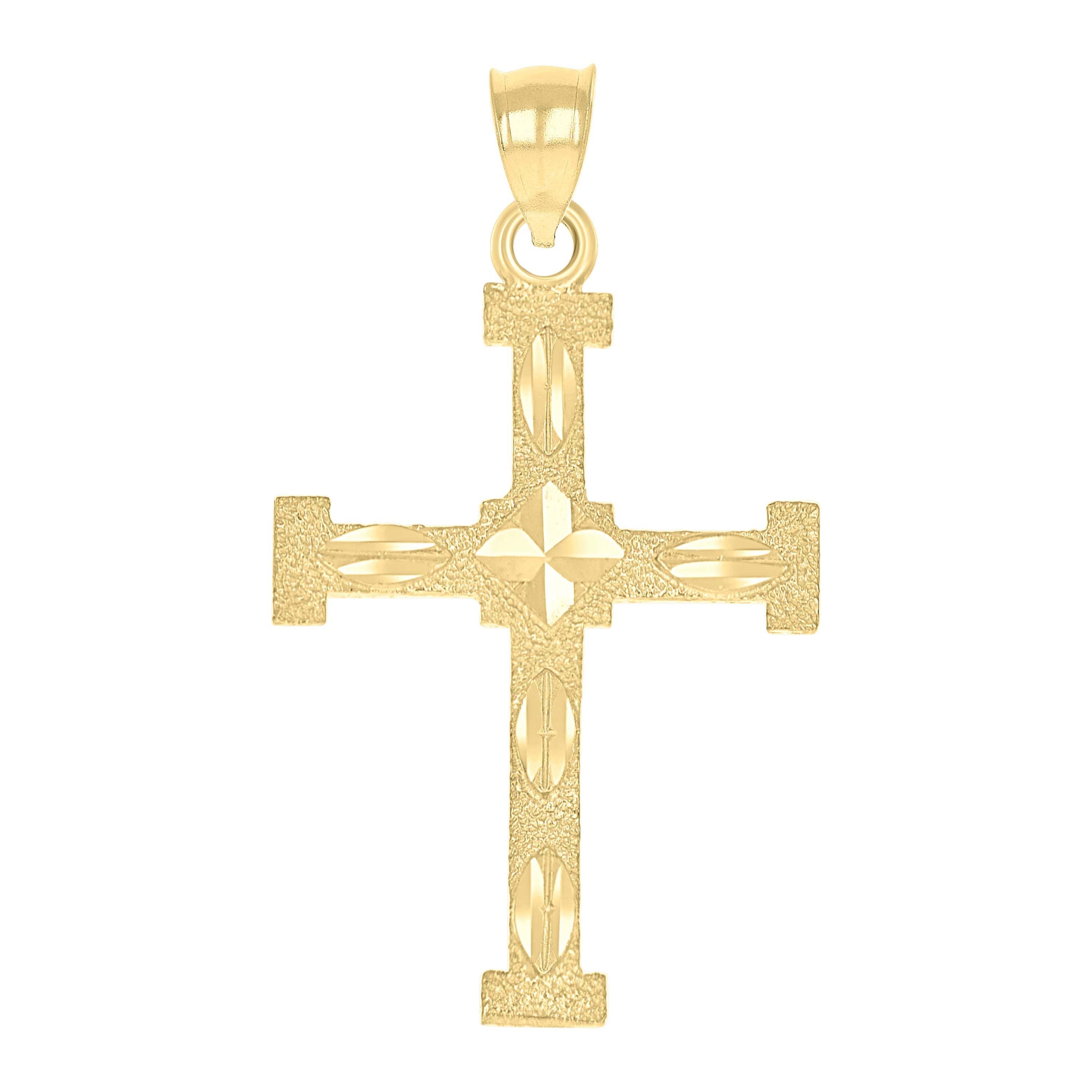 10kt Yellow Gold Womens Mens Unisex Cross Religious Charm Pendant