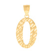 10Kt Yellow Gold Unisex Number 0 Nugget Charm Pendant