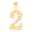 10Kt Yellow Gold Unisex Number 2 Nugget Charm Pendant