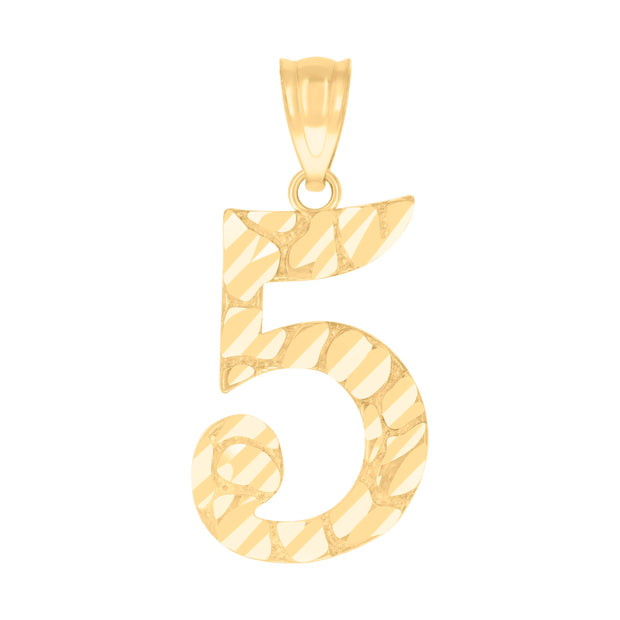 10Kt Gold Number "5" Pendant