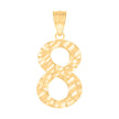 10Kt Yellow Gold Unisex Number 8 Nugget Charm Pendant