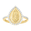 10kt Yellow Gold Womens Cubic-Zirconia Tear Drop Fashion Ring